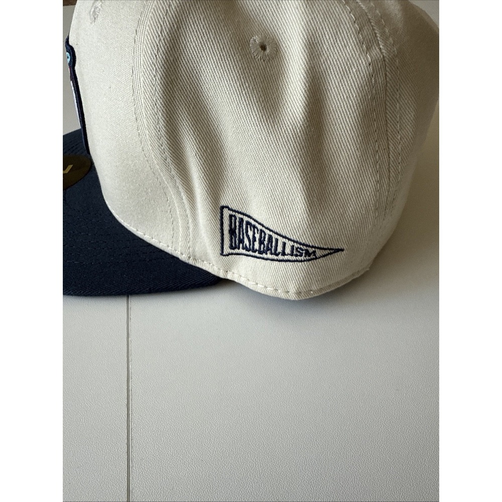 Baseballism No Crying Logo MLB Size 7 1/2 Baseball Cap White And Blue - Picture 4 of 7